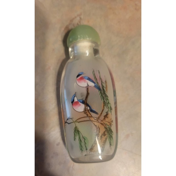 Set of Four Glass Chinese Reverse Painted Snuff / Perfume Bottles. - Picture 8 of 11